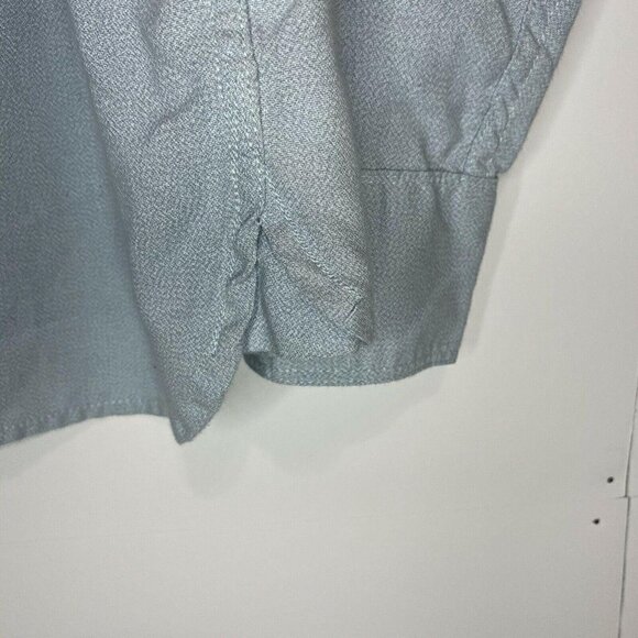 PD&C Sz Large Long Sleeve Casual Button Down Shirt Blue w/ Tiny Pattern - Picture 6 of 7